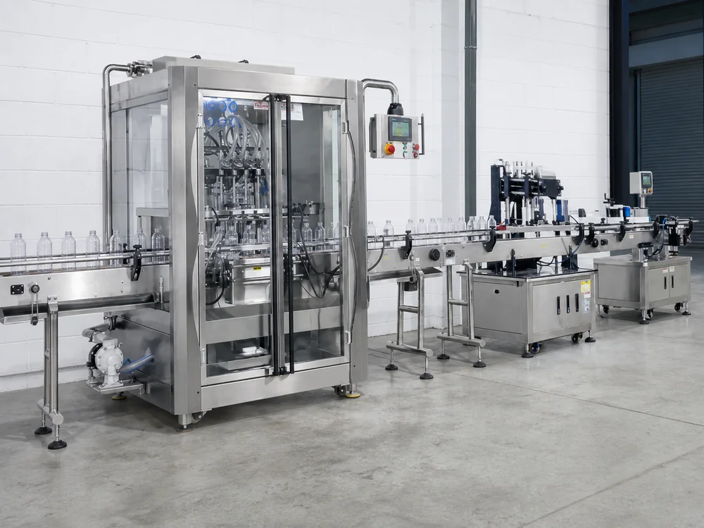 Automatic packaging machinery running in a clean production facility